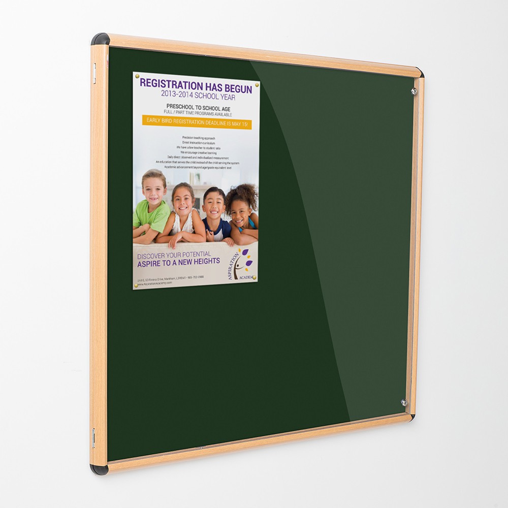 Shield Design Wood Effect Tamperproof Noticeboards