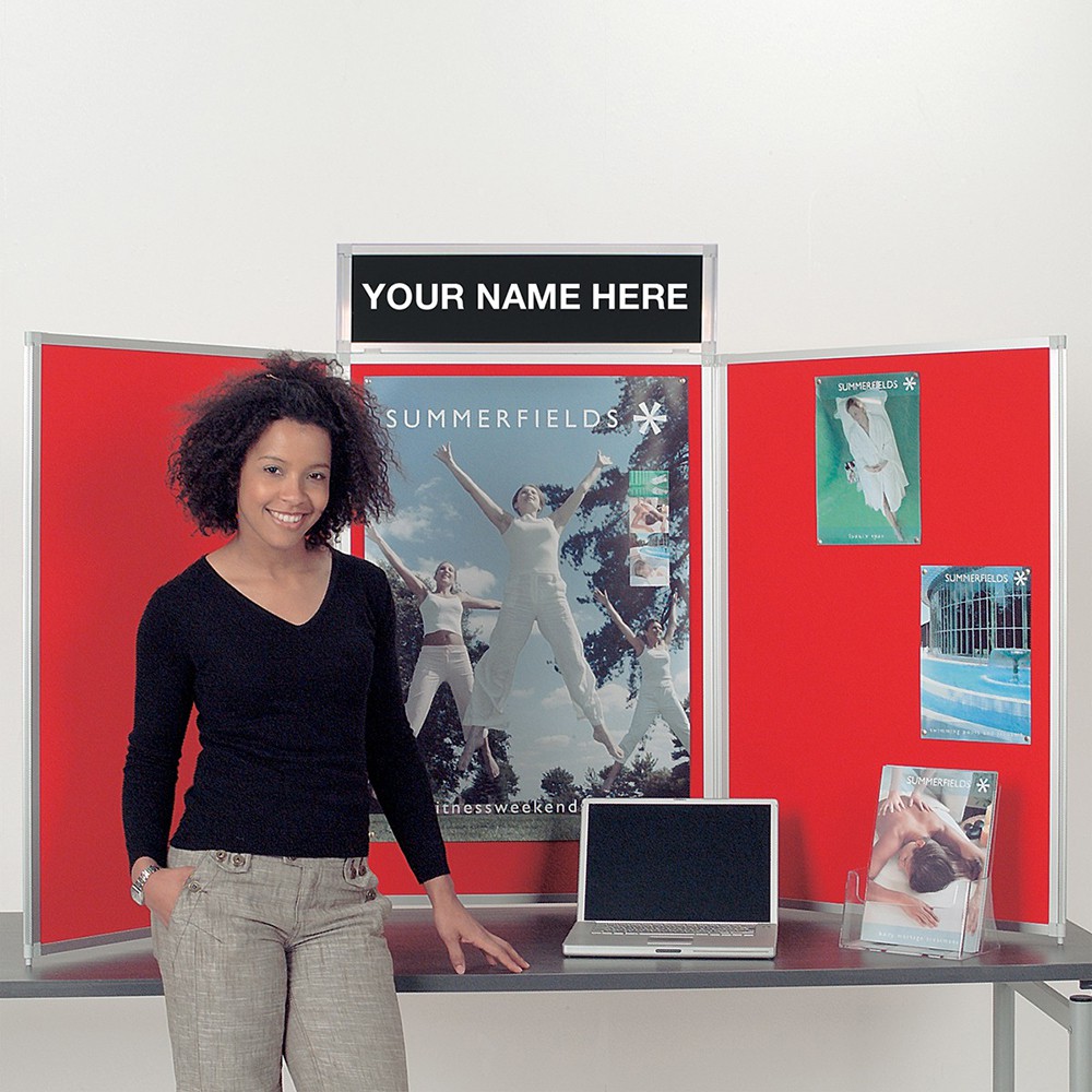 Buff Display BusyFold Heavy Duty Tabletop Display | 1200 x 2100mm (HxW) | Alfa Red ...