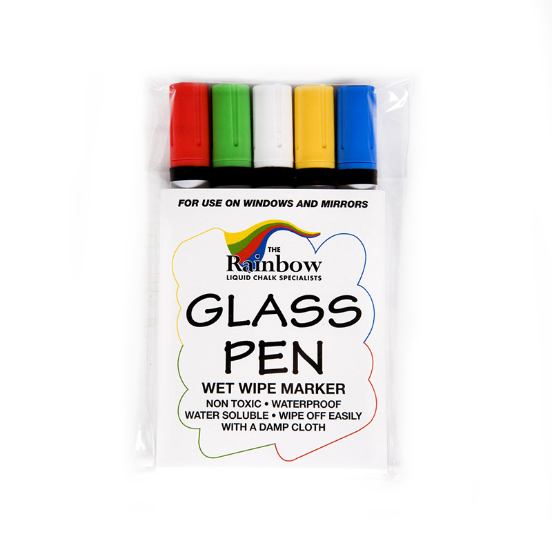 Wetwipe glass and blackboard narrow tip pens
