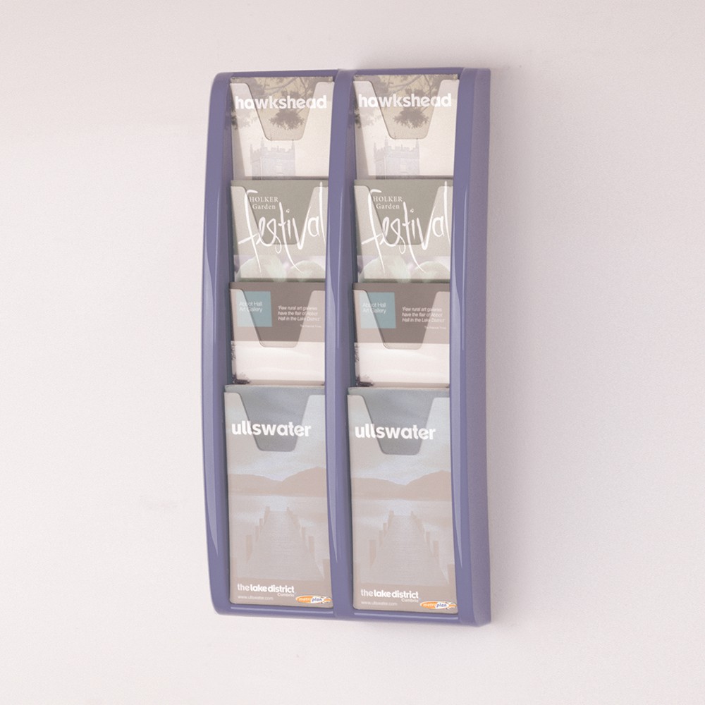 Panorama Wall Mounted Leaflet Dispensers ALilac 8 x 1/3 A4