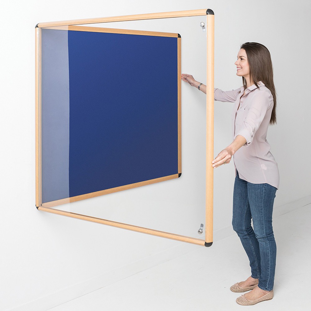 Shield Design Wood Effect Tamperproof Noticeboards