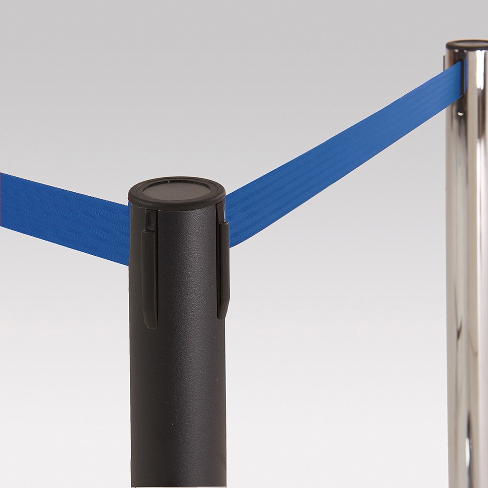 Retractable barrier system Red Felt (RD) Chrome Post RET105